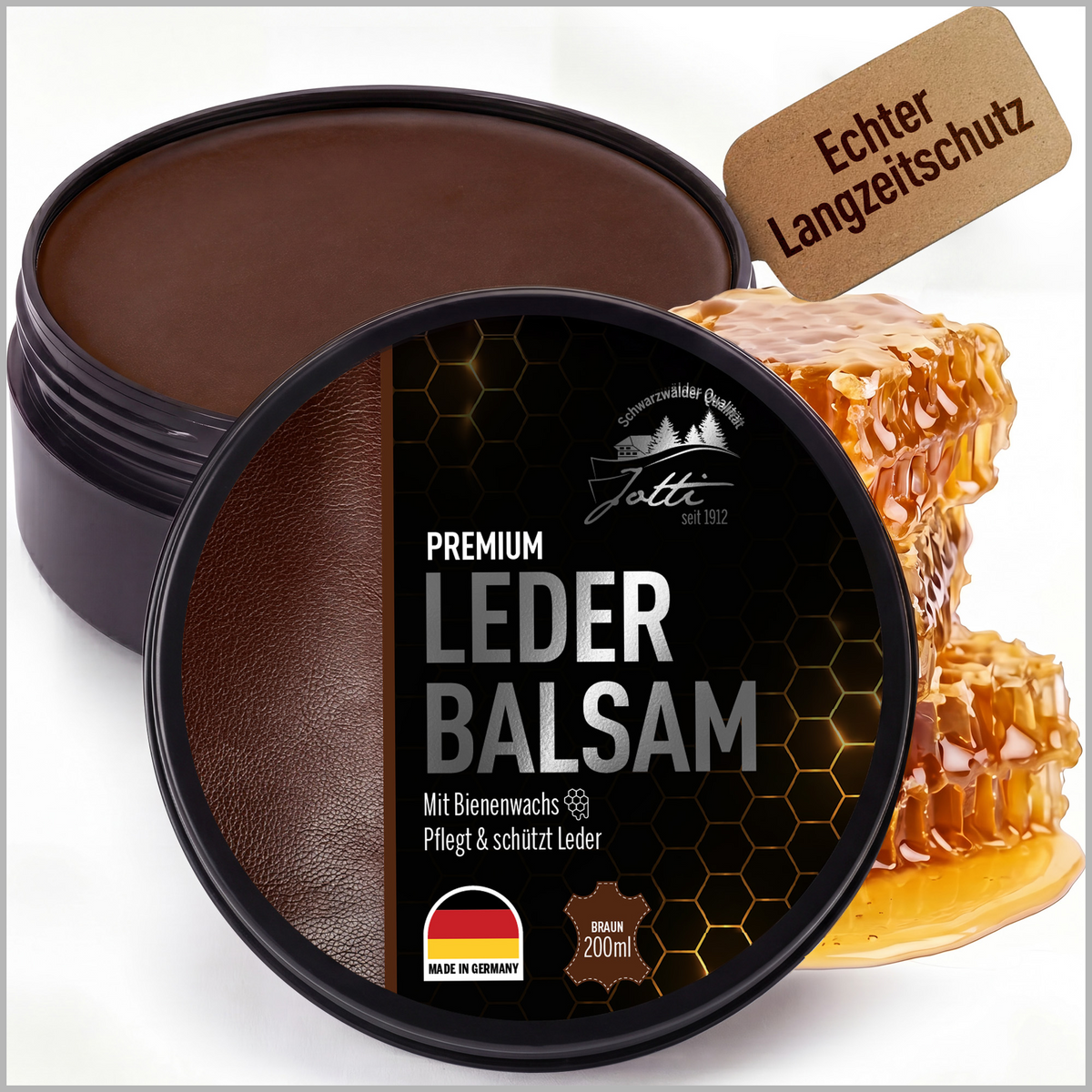 Jotti Lederbalsam Dose mit Bienenwachs für Glattleder und Kunstleder