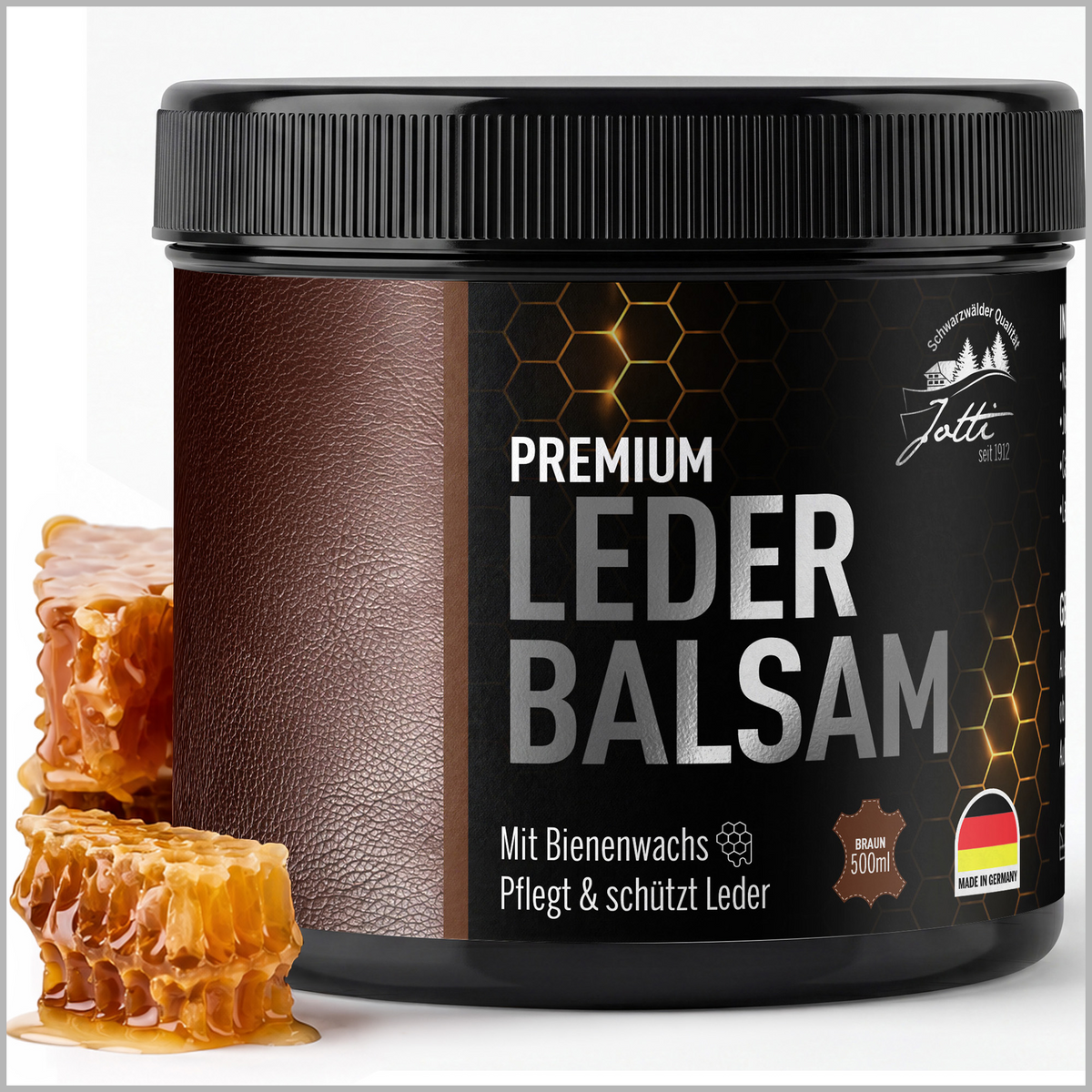 Jotti Lederbalsam Dose mit Bienenwaben – Pflege für Glattleder