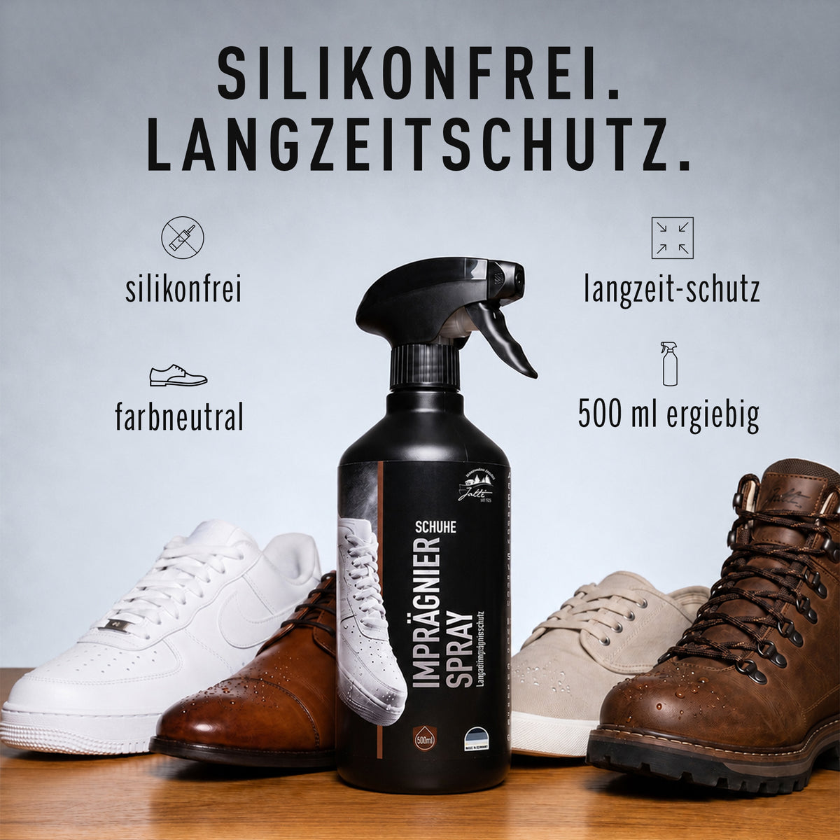 Silikonfreies Imprägnierspray mit Langzeitschutz für Schuhe, 500 ml
